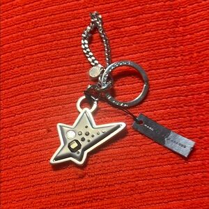 Marc Jacobs Gray Star Keychain with Silver Details